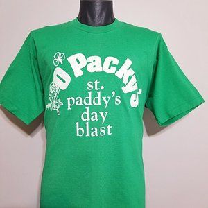 VINTAGE 90s O’Packy’s Irish Pub "Blast" T Shirt XL NOS Beer Bar Tee Top